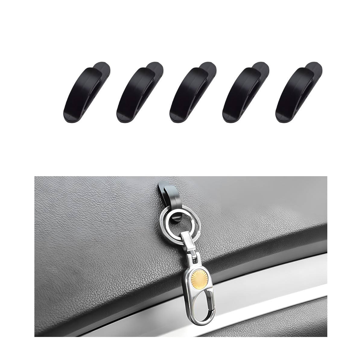 Yourkar 10 PCS Car Sticky Hooks, Multifunctional Vehicle Adhesive Hooks, Hanging Auto Storage Hooks for Key USB Cable Earphone Cable, Universal Interior Decor Car Accessories (10 PCS)