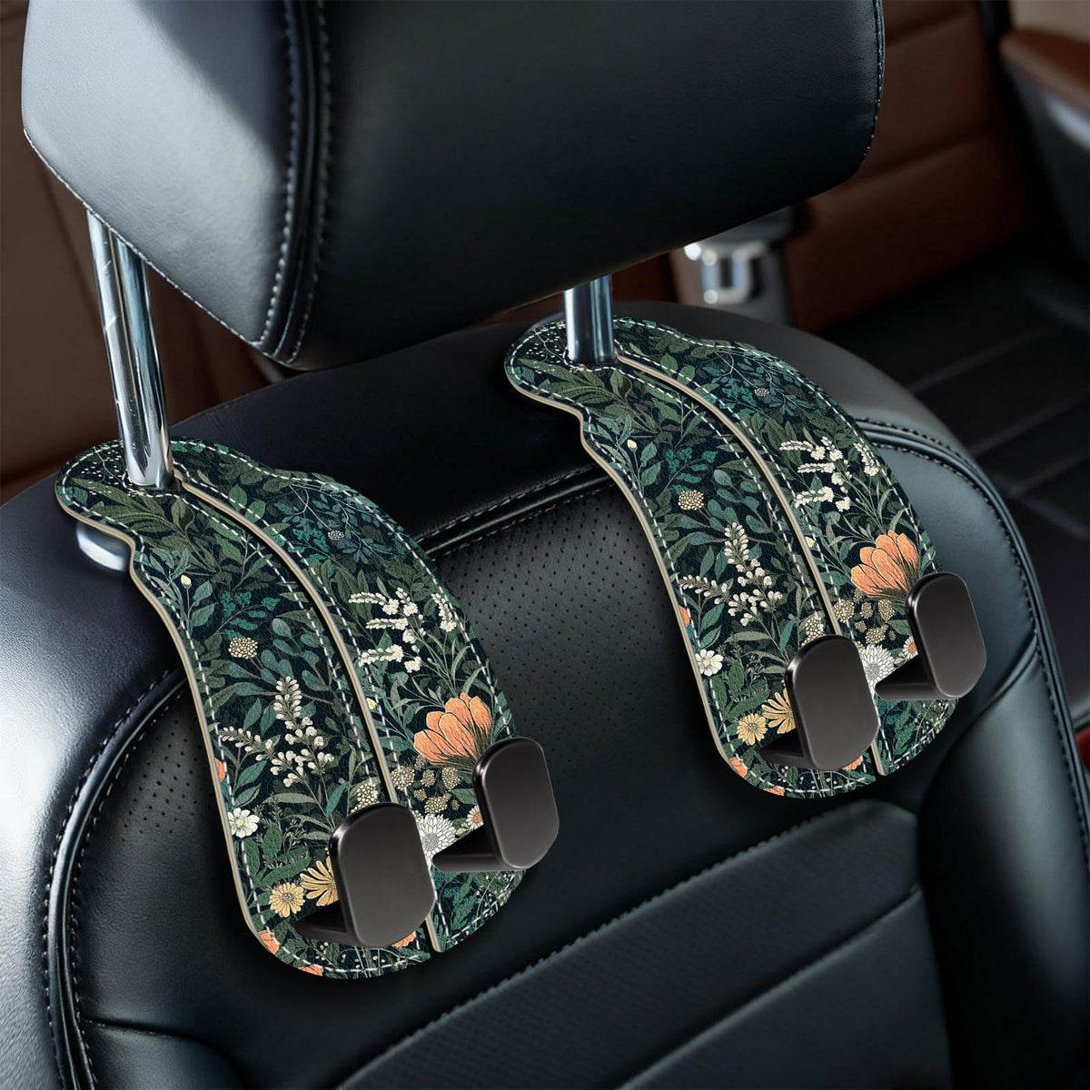 Blusabaca 2PCS Car Seat Headrest Hooks, Purses Bags Holder, Sunrise