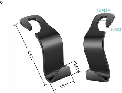 Car Seat Headrest Hook Universal Car Accessory Hook Storage Rack Fits Handbags, purse hook Umbrellas Compatible with Most Vehicle Models Black S-Shaped Design