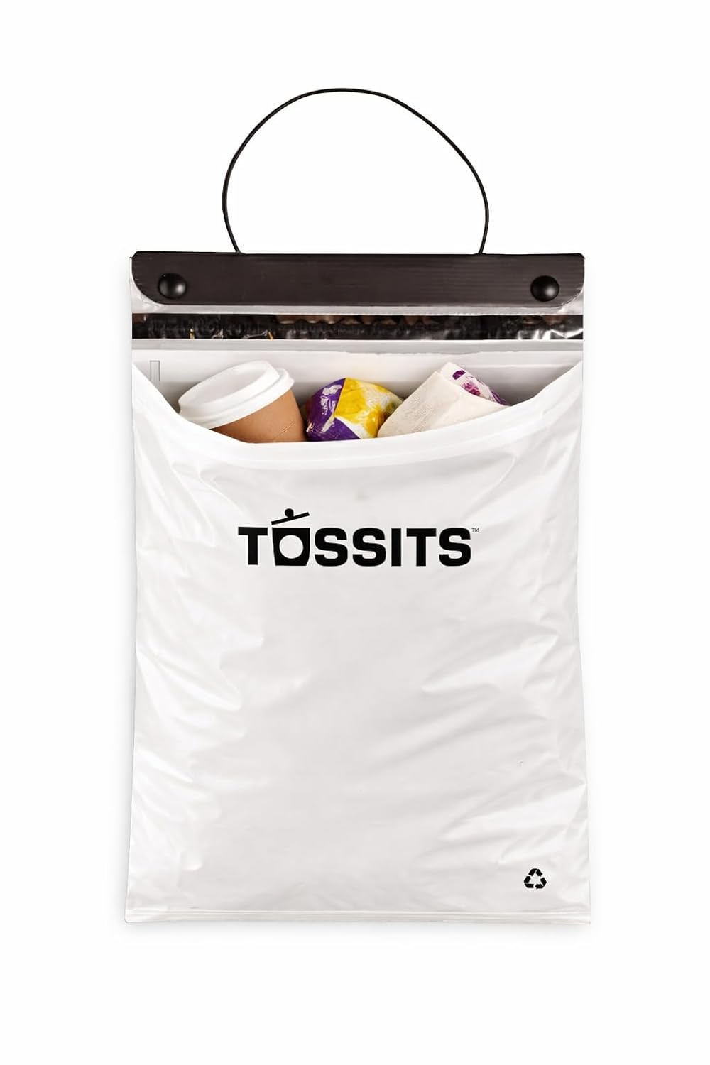 Tossits Hanging Car Trash & Garbage Bags, Disposable, Blue 7 Count
