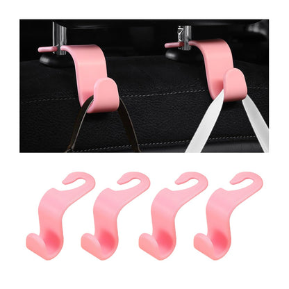 4 Pack 4.13 Inch Car Seat Headrest Hooks, Black