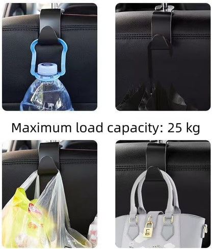 Car Seat Headrest Hook Universal Car Accessory Hook Storage Rack Fits Handbags, purse hook Umbrellas Compatible with Most Vehicle Models Black S-Shaped Design