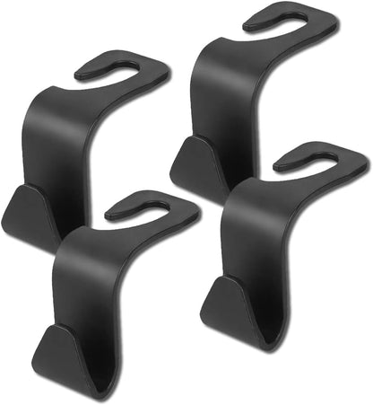 4PCS Car Seat Headrest Hooks, Auto Back Seat Hanger Holder, Durable Stylish Vehicle Organizer Universal Car Interior Accessories, Storage Hooks for Purses, Bags, Clothes, Hats