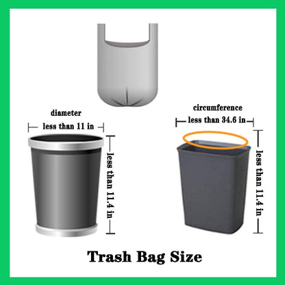 100 Count 4 Gallon Small Black Trash Bags, Durable PE Material, Handles, Breakpoints, 46x60cm