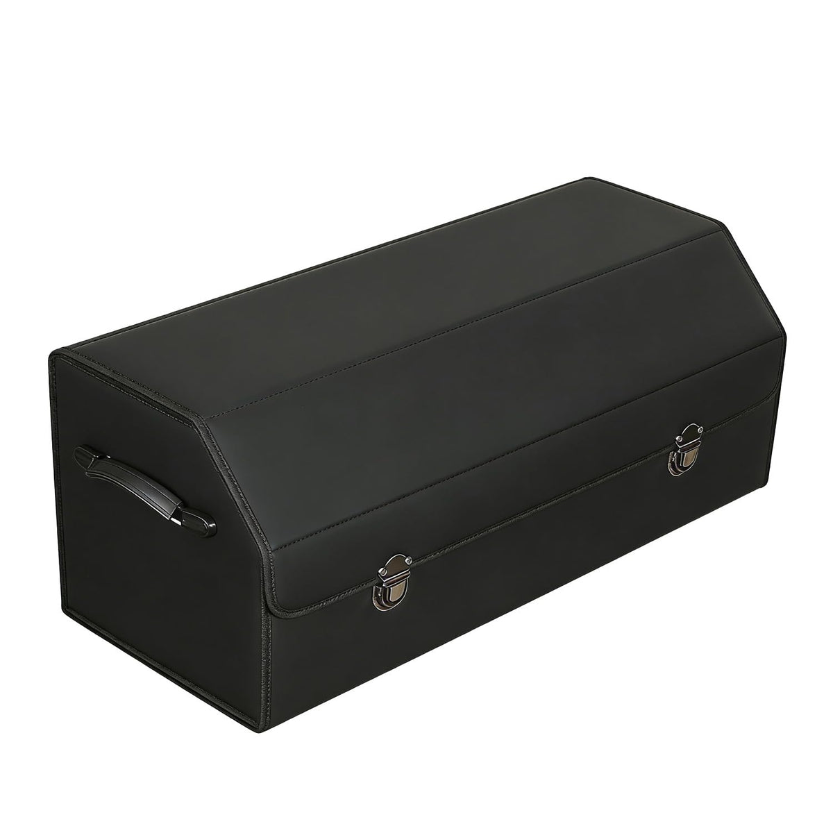 Car Trunk Organizer Leather Storage Box with Lid for Trunk SUV Sedan