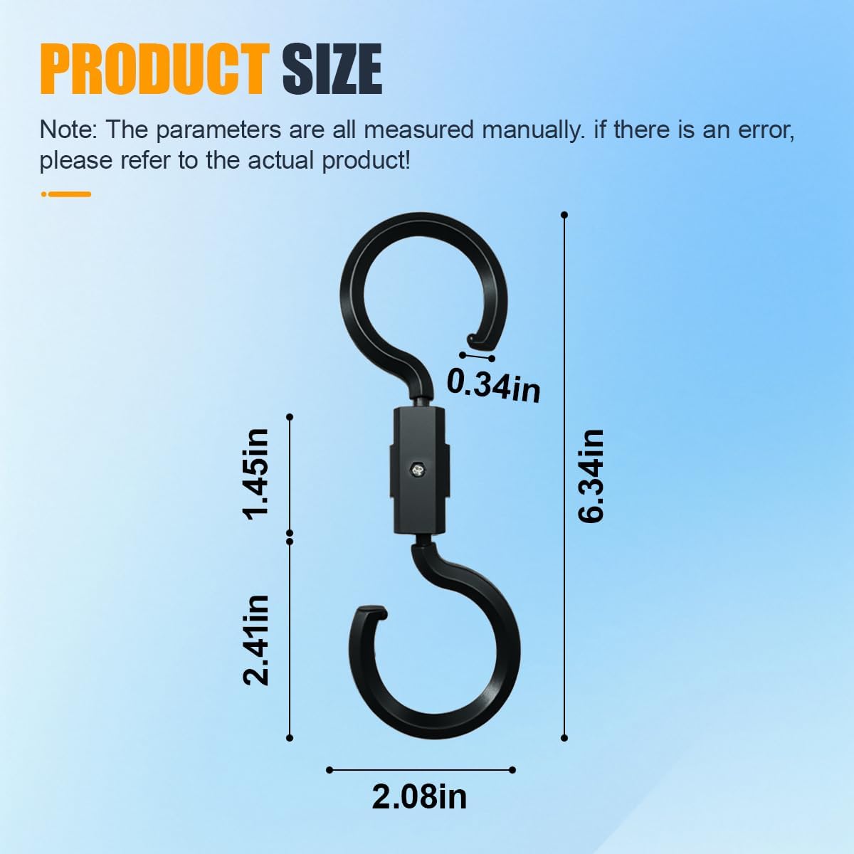 YoRise 2PCS S-Style Car Back Seat Headrest Hook, 360° Rotation Auto Seat Storage Hanger, Universal Vehicle Interior Organizer Accessories for Purse, Handbag, Coat, Umbrella, Grocery Bag (Black)