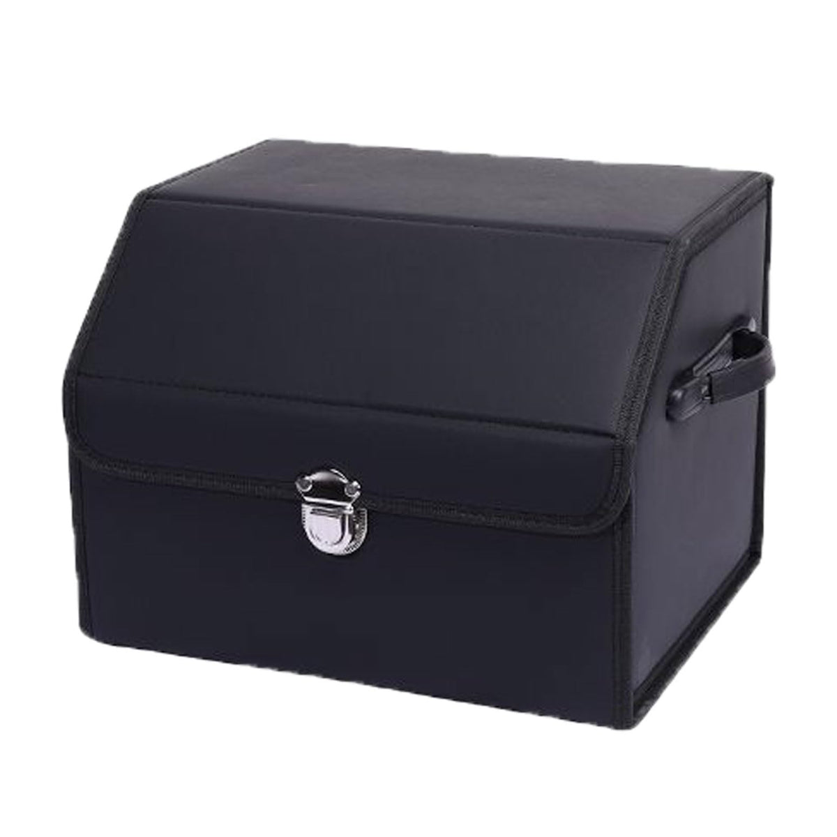 Car Trunk Organizer Leather Storage Box with Lid for Trunk SUV Sedan
