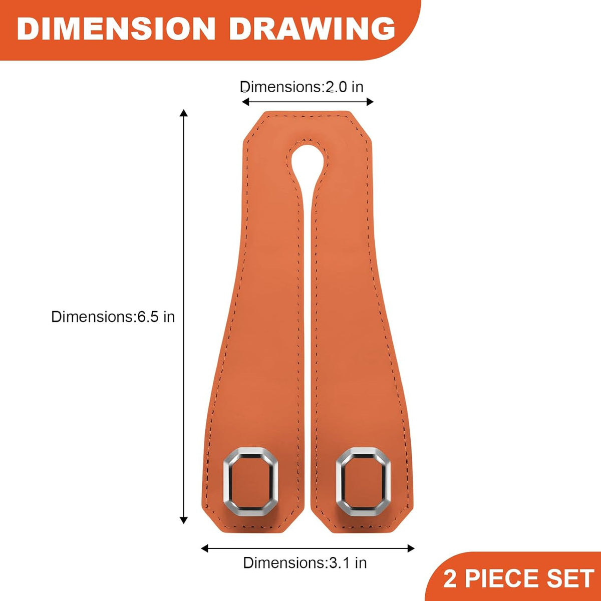 2 PCS Car Seat Headrest Hooks, Double Metal Hook Auto Headrest Back Seat Storage Organizer, Leather Bag Purse Hanger Interior Organizer for Most Vehicles, Car Accessories (Orange)