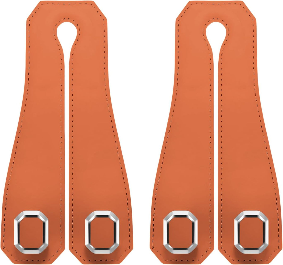 2 PCS Car Seat Headrest Hooks, Double Metal Hook Auto Headrest Back Seat Storage Organizer, Leather Bag Purse Hanger Interior Organizer for Most Vehicles, Car Accessories (Orange)