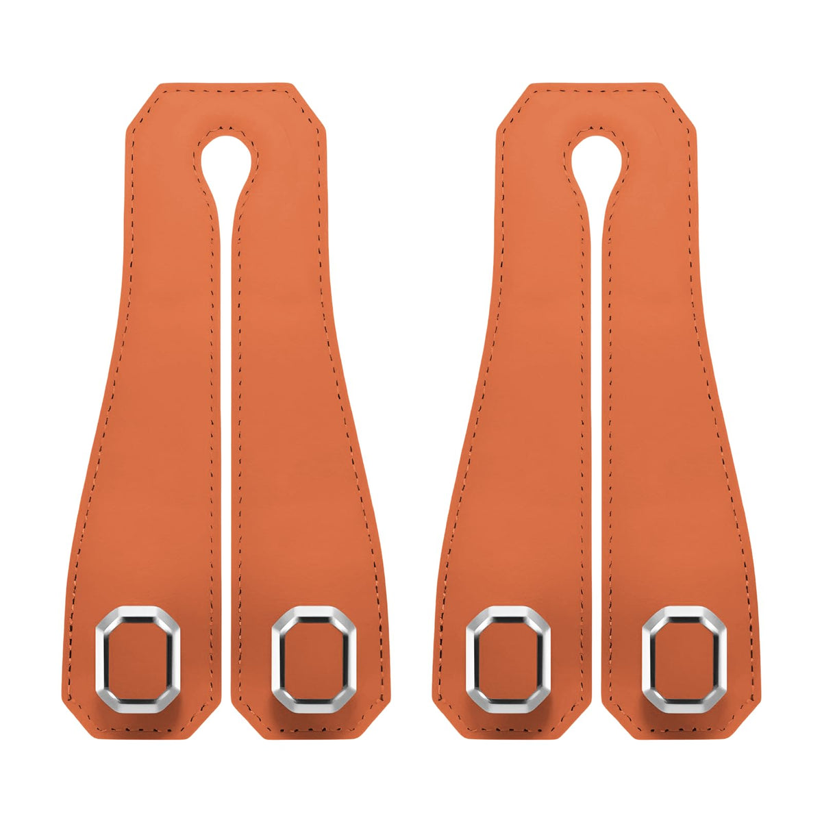 2 PCS Car Seat Headrest Hooks, Double Metal Hook Auto Headrest Back Seat Storage Organizer, Leather Bag Purse Hanger Interior Organizer for Most Vehicles, Car Accessories (Orange)