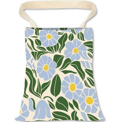 Mushroom Car Trash Can Floral Car Trash Bag Hanging Plants Snails Pattern Polyester Washable Waterproof Organizer Storage Can for Vehicle Interior Travel Accessories Reusable Leak Proof