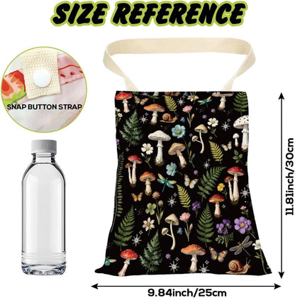 Mushroom Car Trash Can Floral Car Trash Bag Hanging Plants Snails Pattern Polyester Washable Waterproof Organizer Storage Can for Vehicle Interior Travel Accessories Reusable Leak Proof