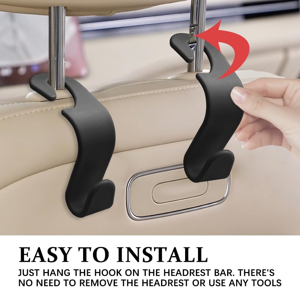 4PCS Car Seat Headrest Hooks, Purse Hook for Car