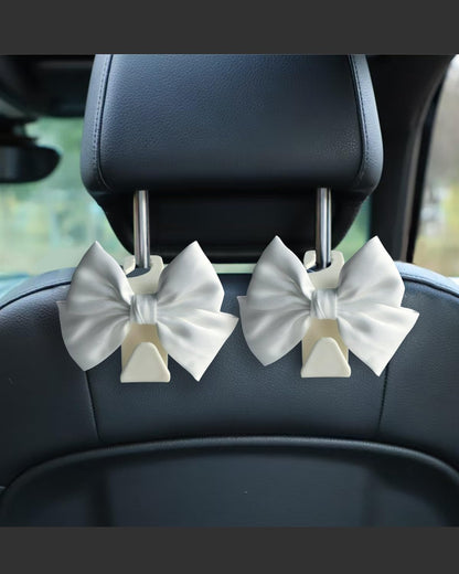 2 Pack Car Purse Hooks, Headrest Hooks for Cars, Black silk