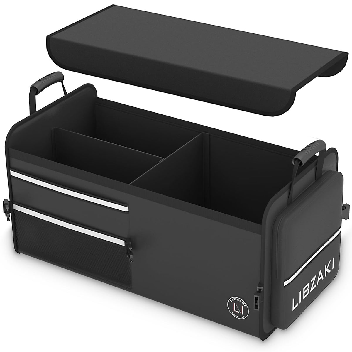 LIBZAKI Car Trunk Storage Organizer, Collapsible Trunk Storage Box for Car Truck SUV-Gray