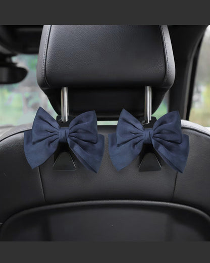 2 Pack Car Purse Hooks, Headrest Hooks for Cars, Black silk