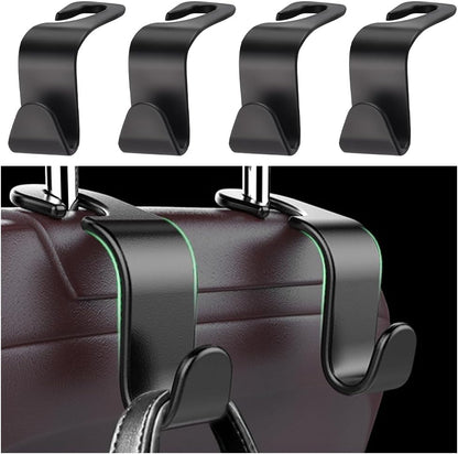 Utility Car Headrest Hidden Hook 33lbMax Car Hooks for Purses & Bags,Hat Holder for Truck Seat Hanger Storage Organizer for Coats,Umbrellas,Grocery Bags,Handbags Universal Car Accessories (Black)
