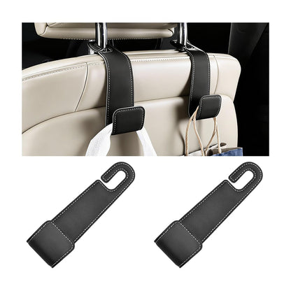 2PCS Car Seat Headrest Hook, Multipurpose Backseat Hanger Holder for Handbag Purse Umbrella, Auto Interior Seat Back Grocery Storage Organizer Hook, Universal for RV Van SUV (Black)
