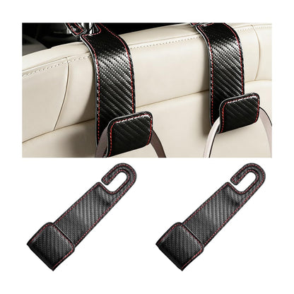 2PCS Car Seat Headrest Hook, Multipurpose Backseat Hanger Holder for Handbag Purse Umbrella, Auto Interior Seat Back Grocery Storage Organizer Hook, Universal for RV Van SUV (Black)