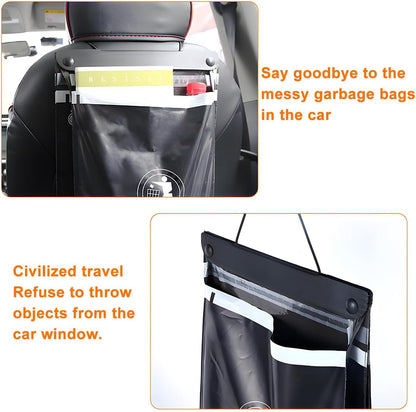 Mandark Car Trash Bag, 40PCS Disposable Large Capacity Hanging Garbage Pocket for Travel Camping, Portable Self Adhesive Auto Rubbish Pouch Accessories, Universal for Vehicles