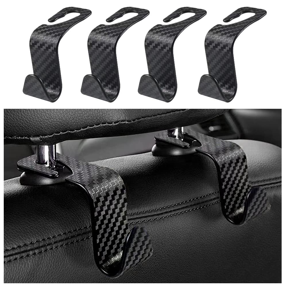 Utility Car Headrest Hidden Hook 33lbMax Car Hooks for Purses & Bags,Hat Holder for Truck Seat Hanger Storage Organizer for Coats,Umbrellas,Grocery Bags,Handbags Universal Car Accessories (Black)
