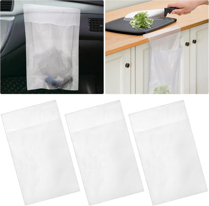 Hedume 200 PCS Car Garbage Bag, Easy Stick-On Disposable Auto Trash Bag, Car Vomit Bag, Waterproof Leakproof Large Capacity Portable Convenient, Suitable for Car, Kitchen, Travel, Camping, Office