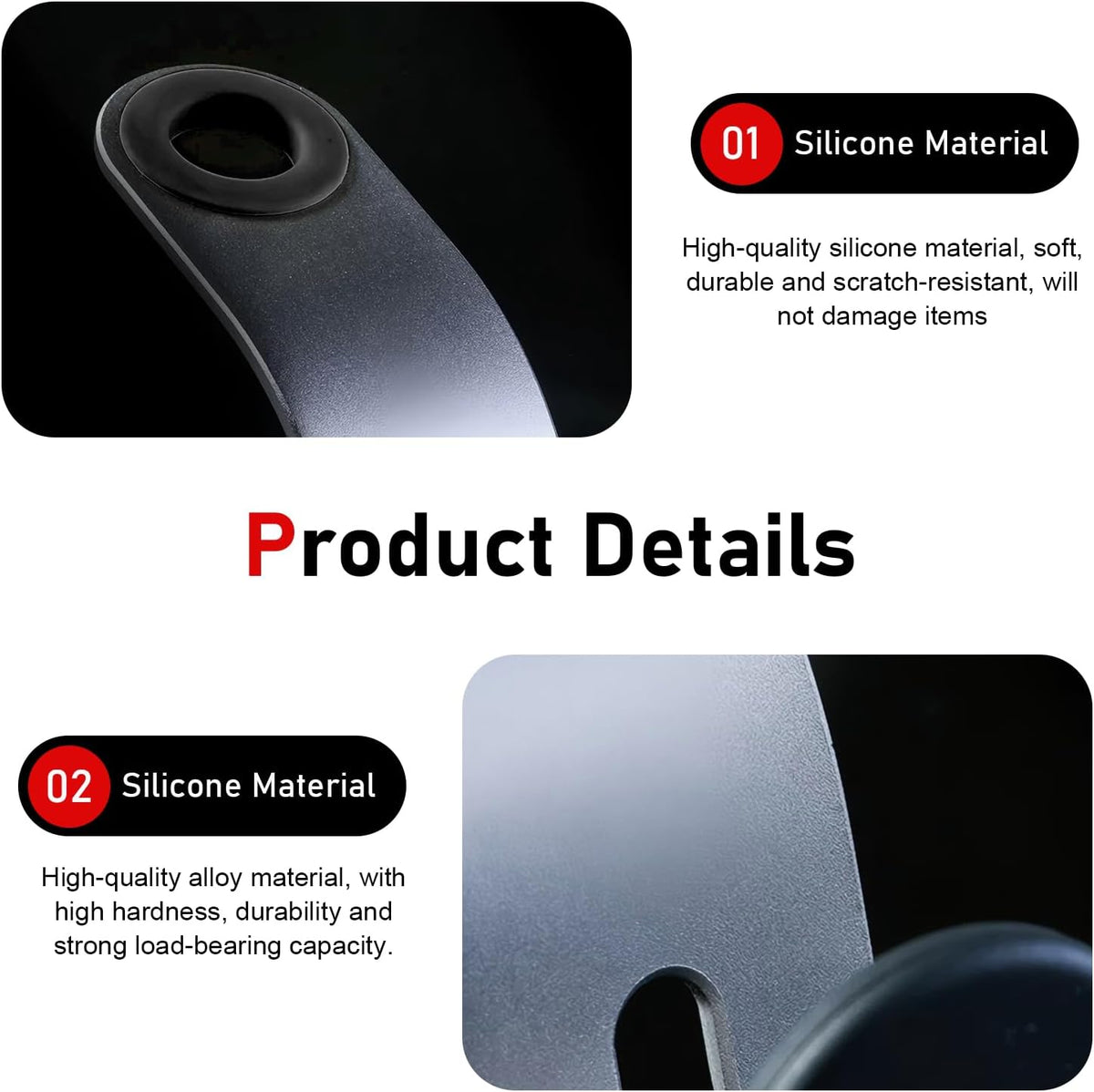2 PCS Car Seat Headrest Hooks, Solid Alloy Car Purse Hook with 30 kg Load Capacity, Hidden Auto Headrest Hook, Universal Vehicle Storage Organizer for Purse, Backpack, Coats (Black)