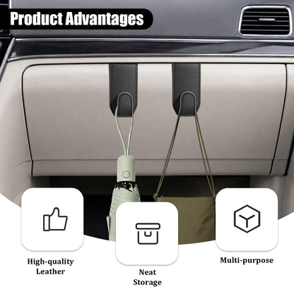 2PCS Car Co-Pilot Glovebox Hooks, Anti-Scratch Vehicle Passenger Seat Hanger Organizer, Automotive Glove Box Hanging Storage Accessories, Universal for SUV RV Truck (Black)