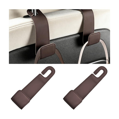 2PCS Car Seat Headrest Hook, Multipurpose Backseat Hanger Holder for Handbag Purse Umbrella, Auto Interior Seat Back Grocery Storage Organizer Hook, Universal for RV Van SUV (Black)