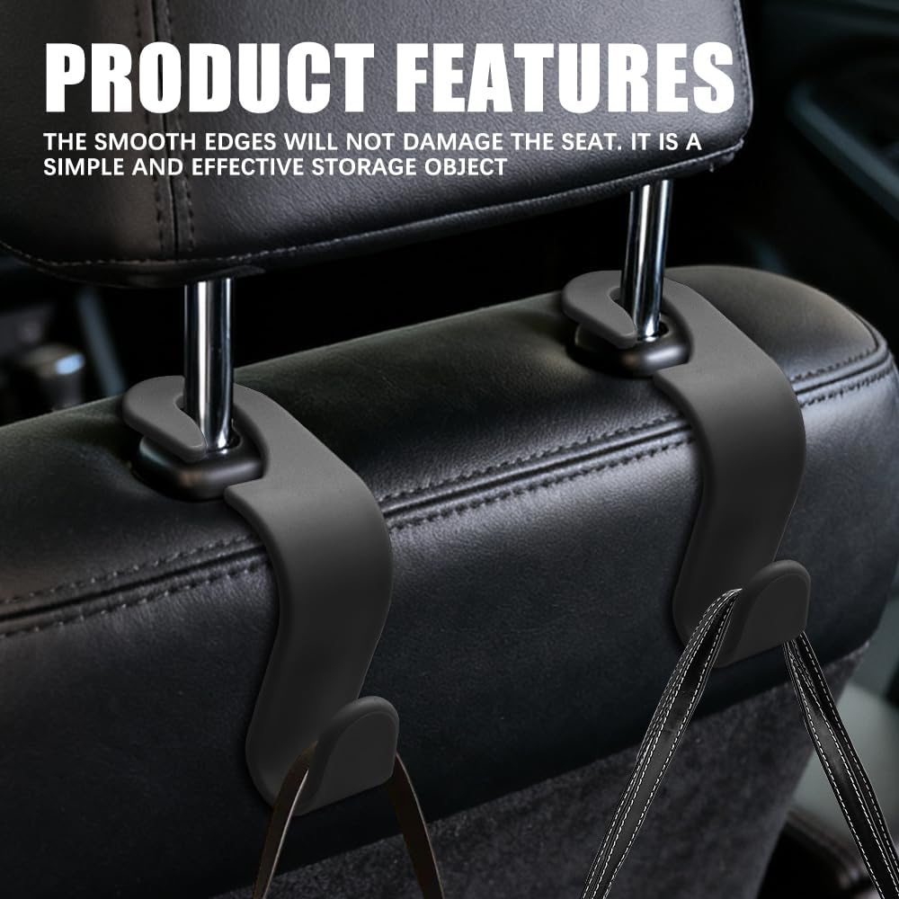 4PCS Car Seat Headrest Hooks, Purse Hook for Car