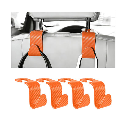4PCS Car Seat Headrest Hook, Automotive Back Seat Storage Holder Hanger, Vehicle Interior Backseat Organizer Hanging Hook for Purse Handbag Grocery Bags, Universal Fit (Black)