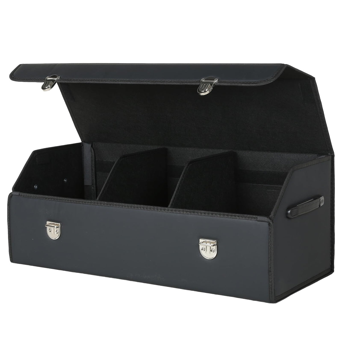 Car Trunk Organizer with Sturdy Faux Leather Lid - 20.9 inches