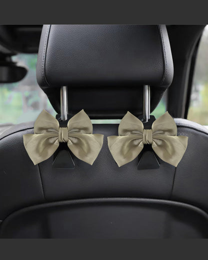 2 Pack Car Purse Hooks, Headrest Hooks for Cars, Black silk