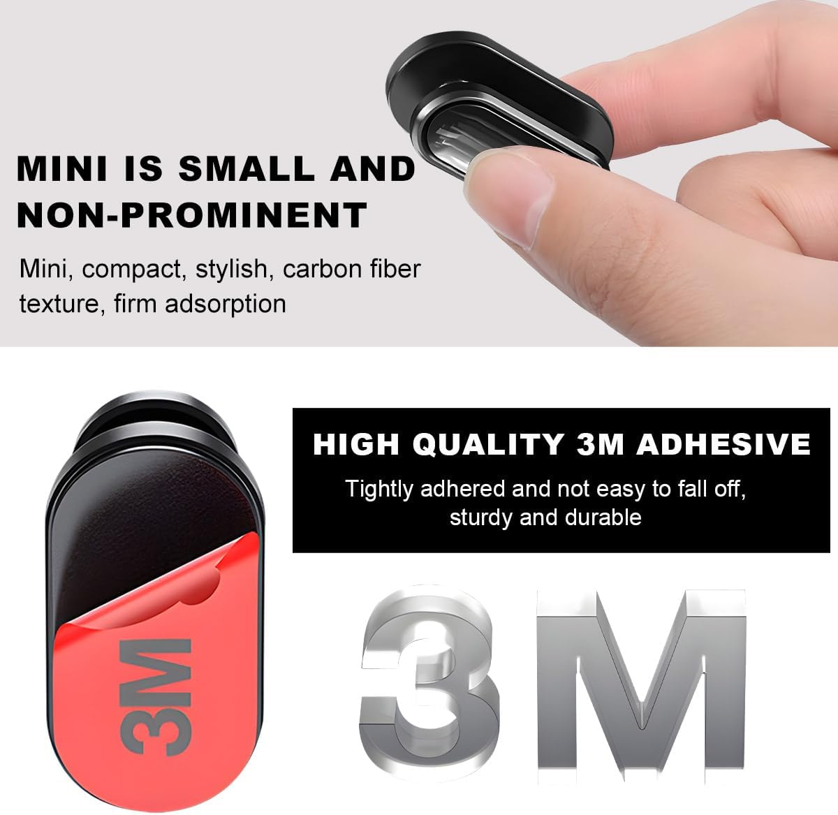 KVAEY 4 PCS Car Mini Hooks, Self-Adhesive Multifunctional Hanging Car Storage Hooks on Dashboard, Universal Vehicle Hook Stickers for Keys Mask Charging Cable, Car Accessories (Glossy)