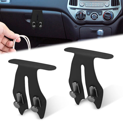 2 Pcs Car Hooks for Passenger Glove Box, Self-Adhesive Headrest Hooks for Car Holder, Leather Car Purse Hook for Bags, Car Seat Back Storage Hook Accessories Organization (Front Single Hook)