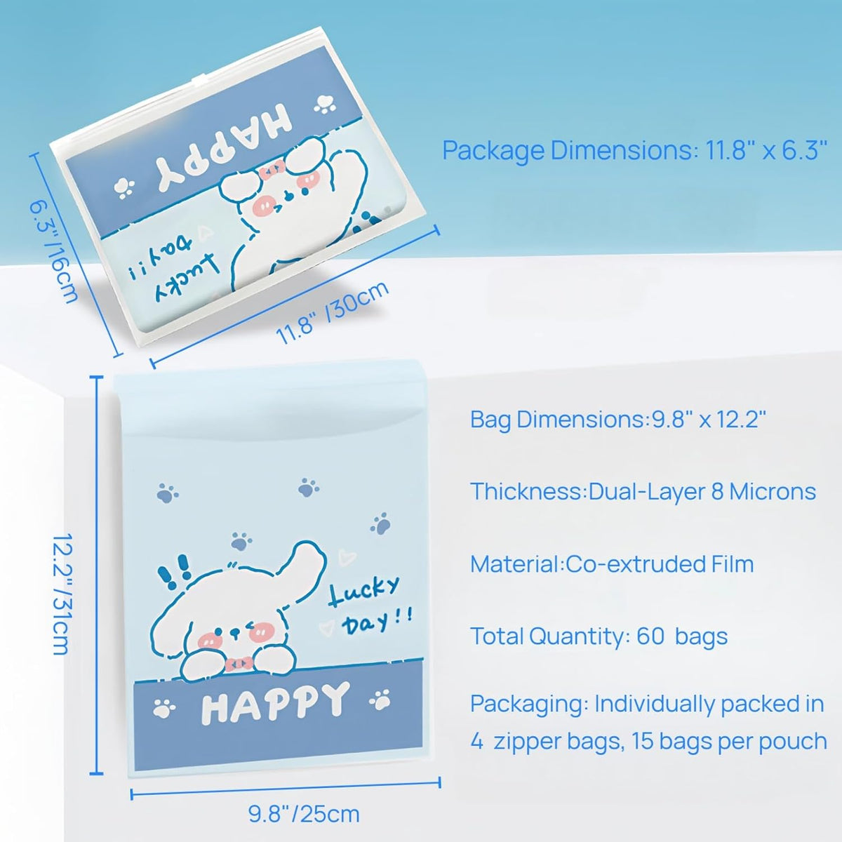 60Pcs Hanging Car Trash Bags Disposable Leakproof For Auto Home Travel