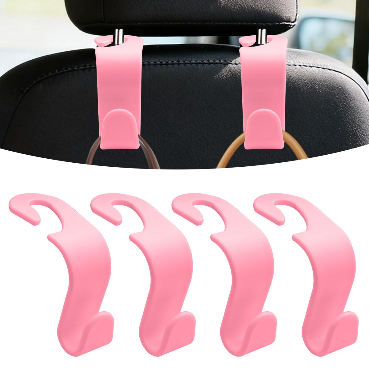 4PCS Car Seat Headrest Hooks, Purse Hook for Car