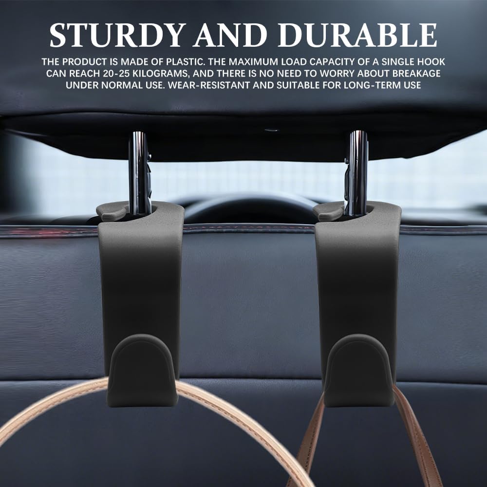 4PCS Car Seat Headrest Hooks, Purse Hook for Car