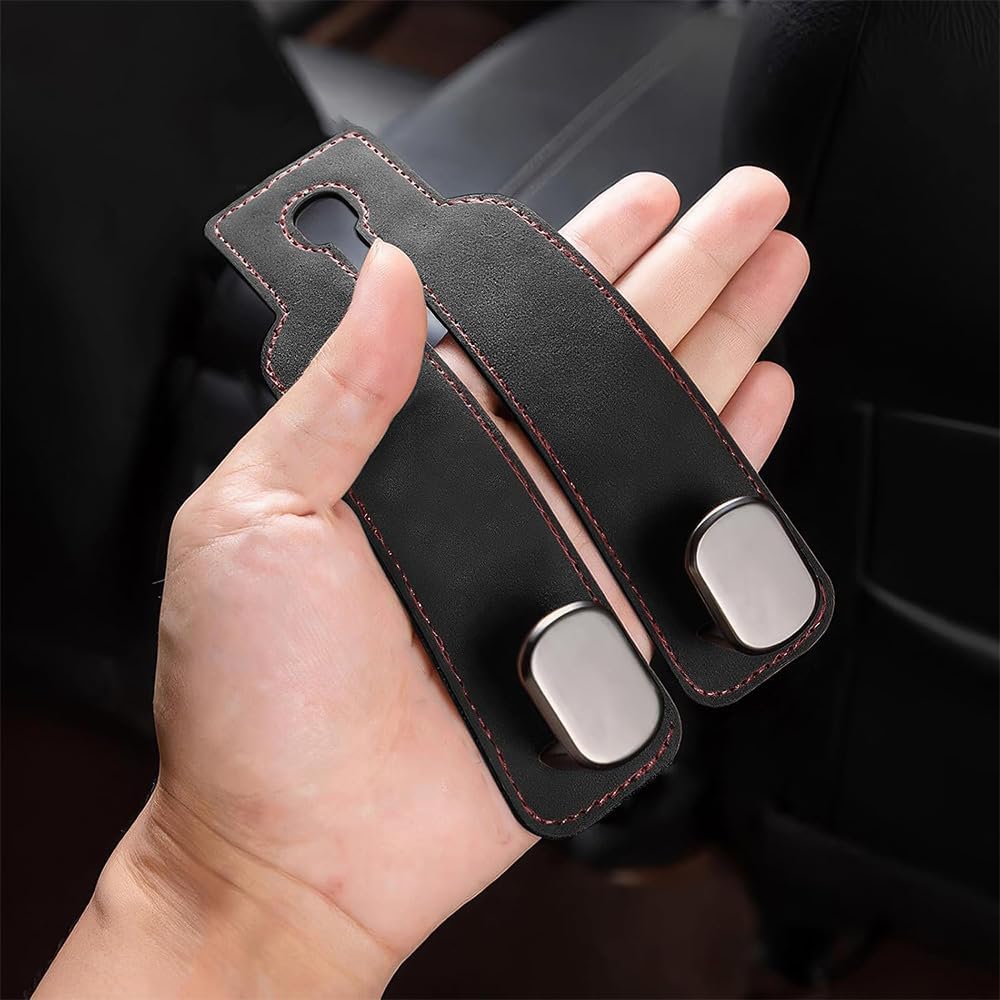 Car Hooks for Headrest,2PCS Car Seat Back Storage Hook for Headrest,Car Seat Multifunctional Bag Hook,Car Hooks for Purses,Bags,Handbags (Black)