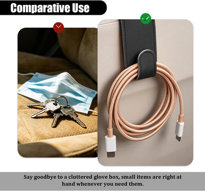 2PCS Car Co-Pilot Glovebox Hooks, Anti-Scratch Vehicle Passenger Seat Hanger Organizer, Automotive Glove Box Hanging Storage Accessories, Universal for SUV RV Truck (Black)
