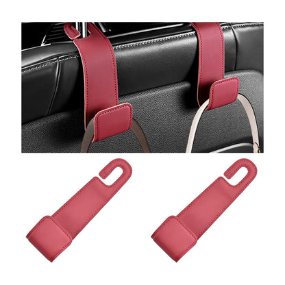 2PCS Car Seat Headrest Hook, Multipurpose Backseat Hanger Holder for Handbag Purse Umbrella, Auto Interior Seat Back Grocery Storage Organizer Hook, Universal for RV Van SUV (Black)