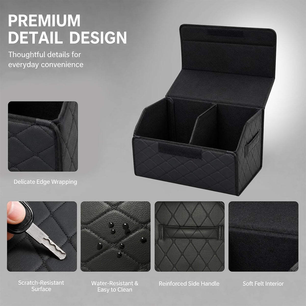 Car Trunk Organizer for SUV and Sedan, Black, 20 inches