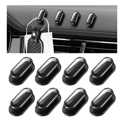 KVAEY 4 PCS Car Mini Hooks, Self-Adhesive Multifunctional Hanging Car Storage Hooks on Dashboard, Universal Vehicle Hook Stickers for Keys Mask Charging Cable, Car Accessories (Glossy)
