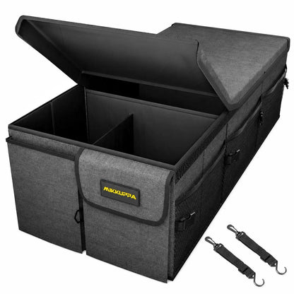 MIKKUPPA Trunk Organizer with Lid - 65L Collapsible Car Organizer, White