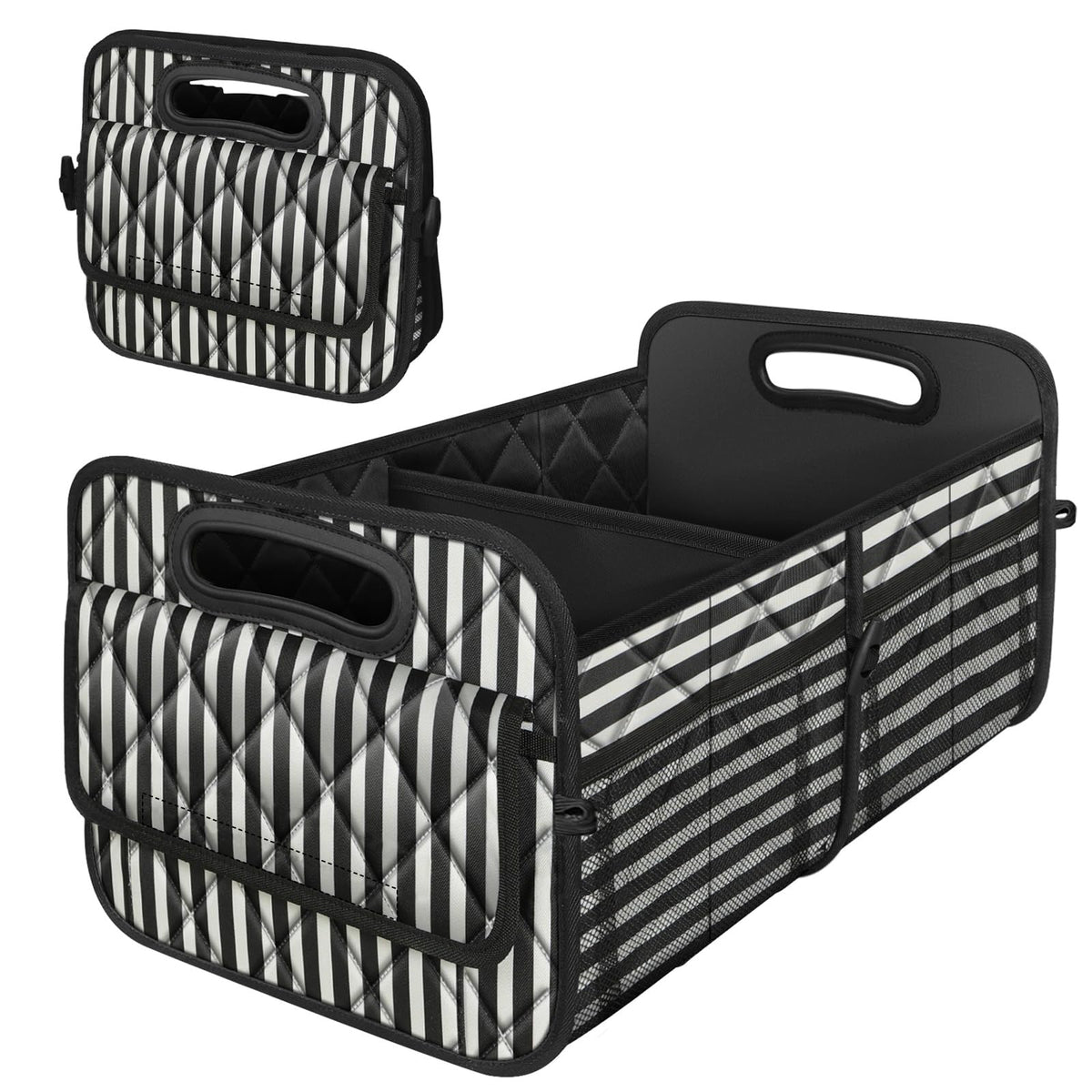 Deosk Trunk Organizer and Storage with Reinforced Handles,Car Accessories for Women/Men 50L Waterproof Polyester Trunk Organzier for Car/SUV/Minivan/Truck(Medium,Leopard print)