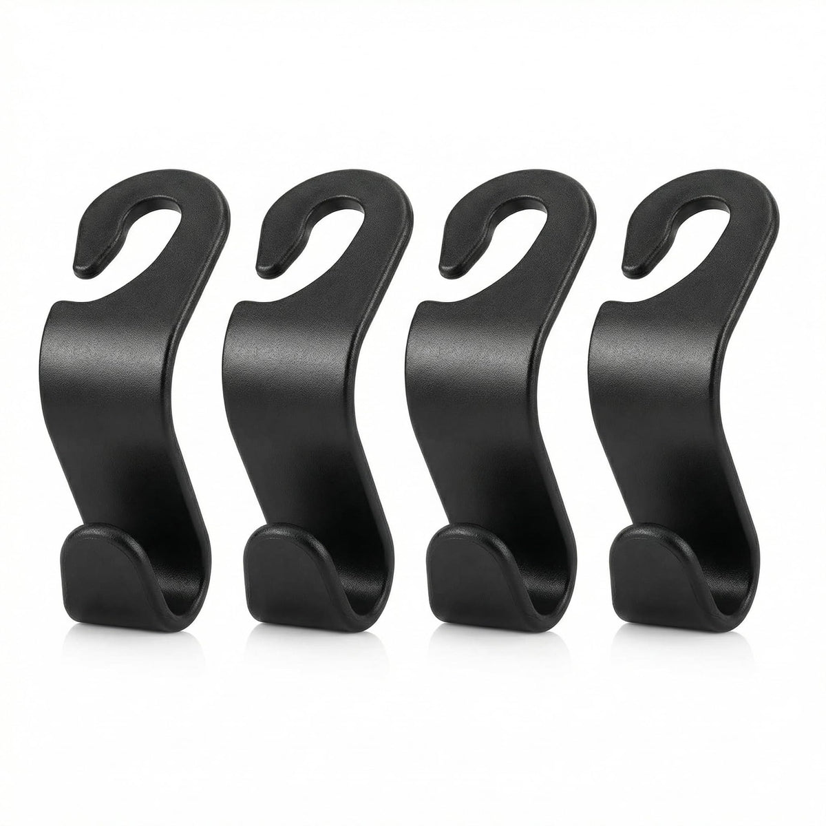 4 Pack Car Seat Headrest Hooks - Universal Back Seat Hanger for Purses, Grocery Bags, and Handbags - Stylish Black Car Organizer Hooks for Interior Storage, Easy Installation, Fits Most Vehicles