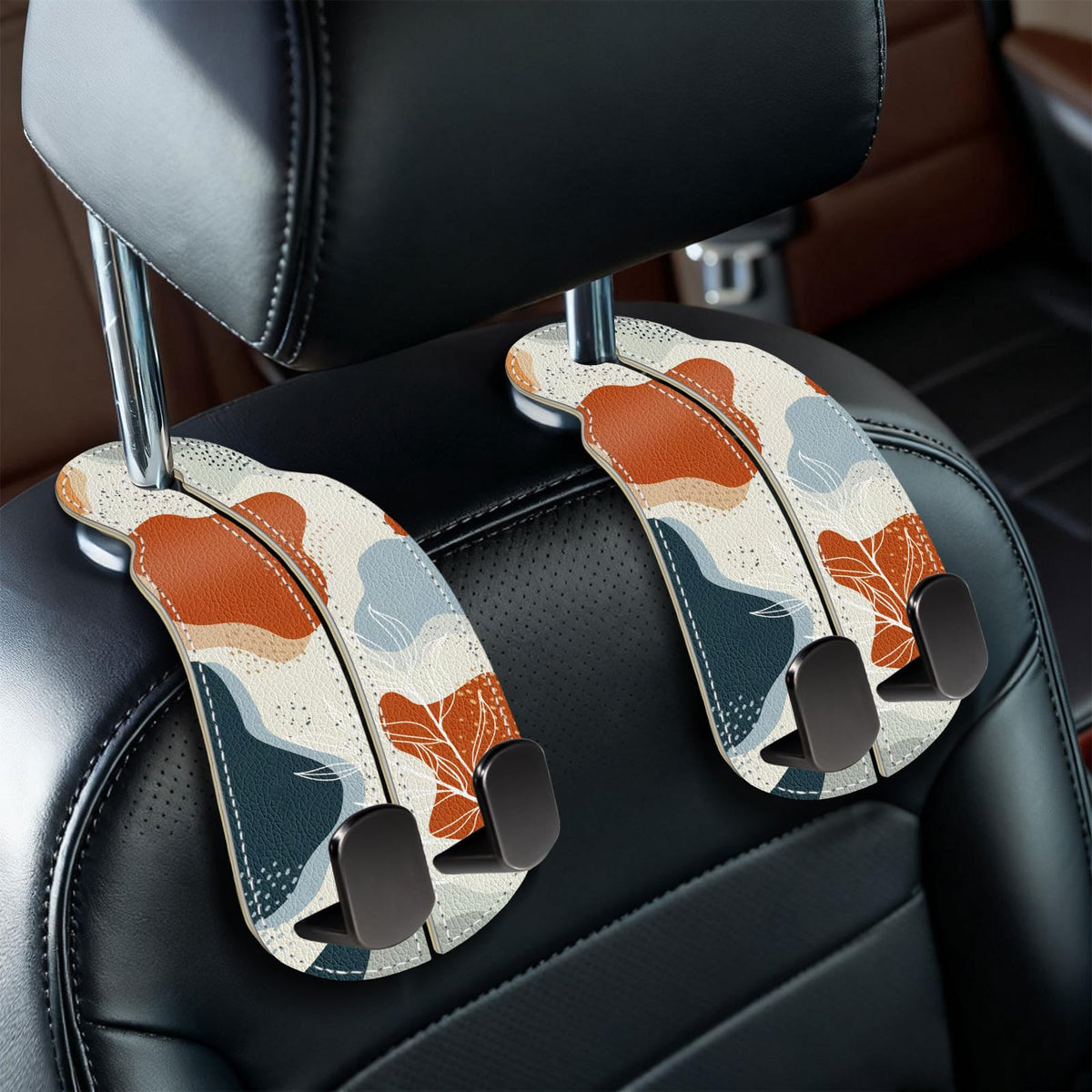 Blusabaca 2PCS Car Seat Headrest Hooks, Purses Bags Holder, Sunrise