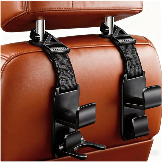 2 PCS Car Seat Headrest Hook, Strong Auto Seat Back Storage Hook Headrest Hanging Organizer, Vehicle Seats Hanger Holder Universal for Purses Handbags Groceries Bags
