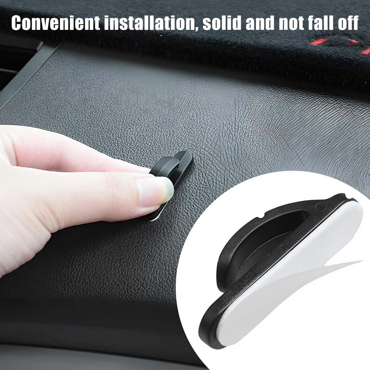 Yourkar 10 PCS Car Sticky Hooks, Multifunctional Vehicle Adhesive Hooks, Hanging Auto Storage Hooks for Key USB Cable Earphone Cable, Universal Interior Decor Car Accessories (10 PCS)