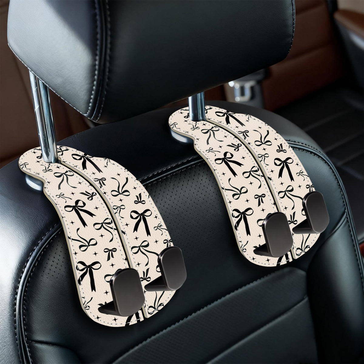 Blusabaca 2PCS Car Seat Headrest Hooks, Purses Bags Holder, Sunrise